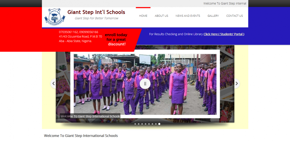 Giant Step Int'l Schools Website